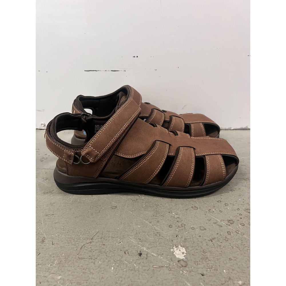 Dockers Byrd Outdoor Sport‎ Fisherman Sandal Men's Dark Tan Leather Shoes - 14W